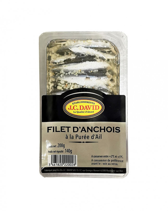 Filets d'anchois à l'ail - 200 g