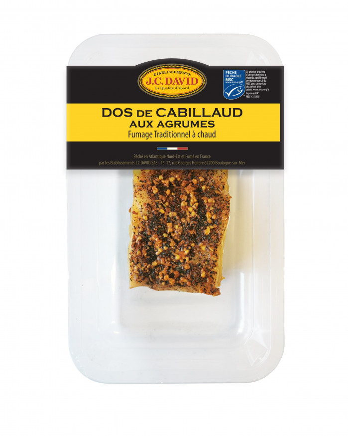 Dos de cabillaud fumé à chaud aux agrumes - 150g 