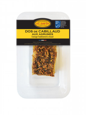 Dos de cabillaud fumé à chaud aux agrumes - 150g 