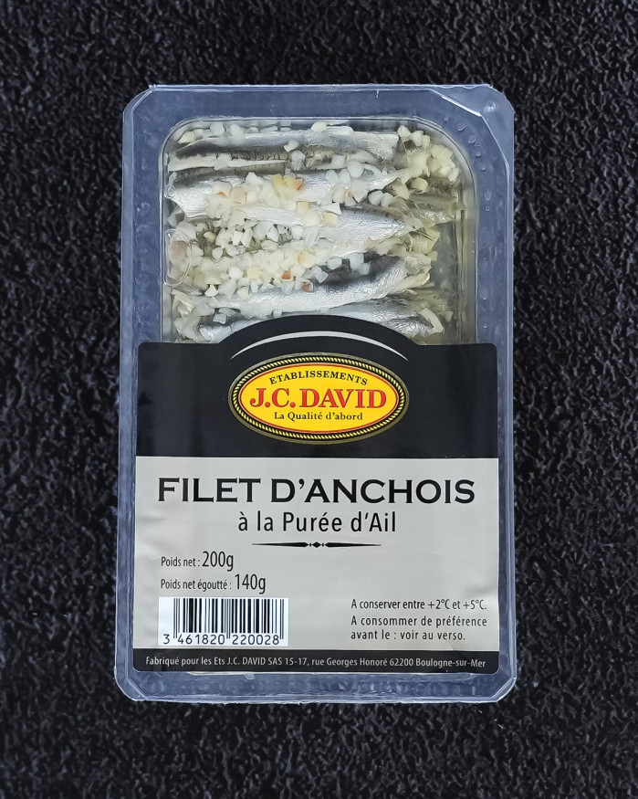 Filets d'anchois à l'ail - 200 g