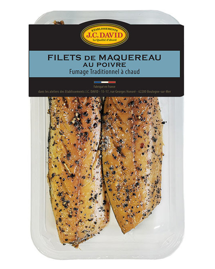 Filets de maquereau fumés au poivre Sous-skin - 200g 