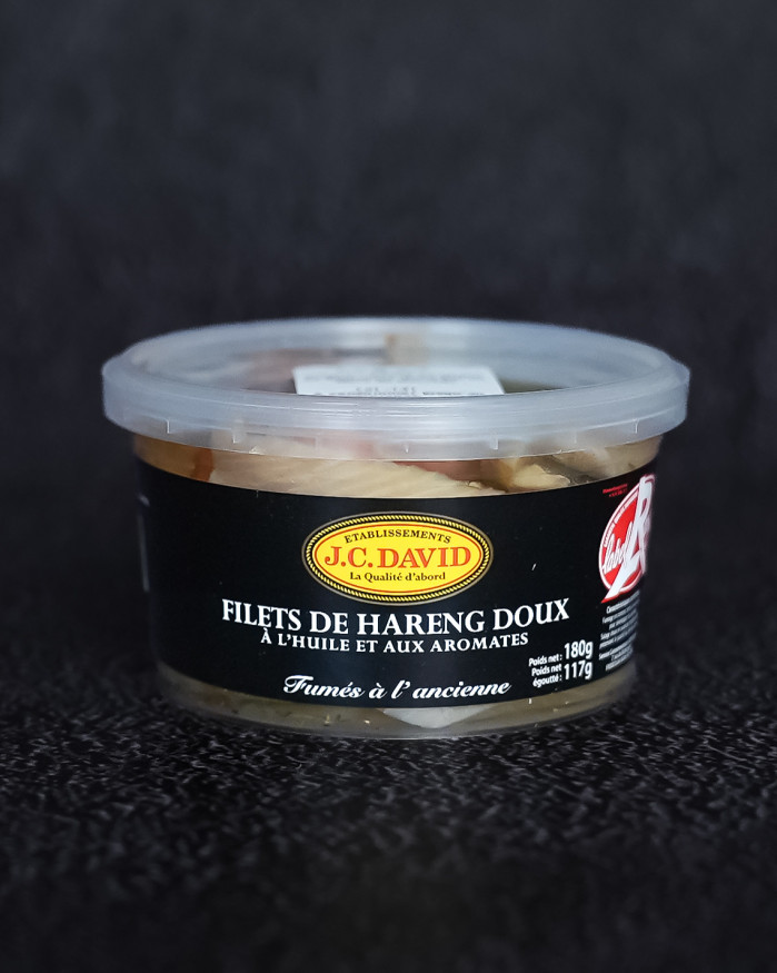 Filets de hareng doux fumés à l'huile et arômates