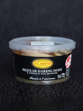 Filets de hareng doux fumés à l'huile et arômates